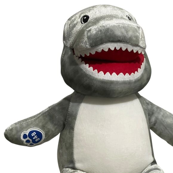 Build A Bear Toothy Shark Plush 16" Stuffed Animal Fish Silver Gray BAB Retired - Picture 2 of 9